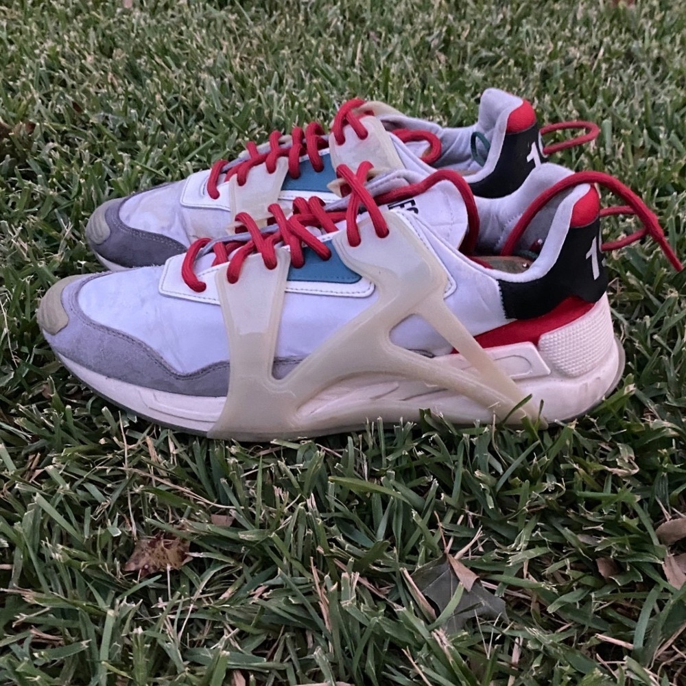 Diesel S-Serendipity Mask Sneakers White Red Grey Y02654 P4188 Mens 10.5